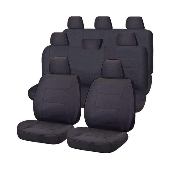 Seat Covers for TOYOTA LANDCRUISER 200 SERIES GXL - 60TH ANNIVERSARY VDJ200R-UZJ200R-URJ202R 11/2008 - ON 4X4 SUV/WAGON 8 SEATERS FMR CHARCOAL CHALLENGER - Magdasmall