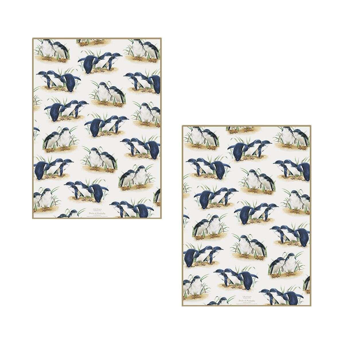 Set of 2 Birds of Australia Kitchen Tea Towels Penguin 50 x 70 cm