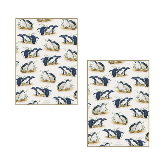Set of 2 Birds of Australia Kitchen Tea Towels Penguin 50 x 70 cm