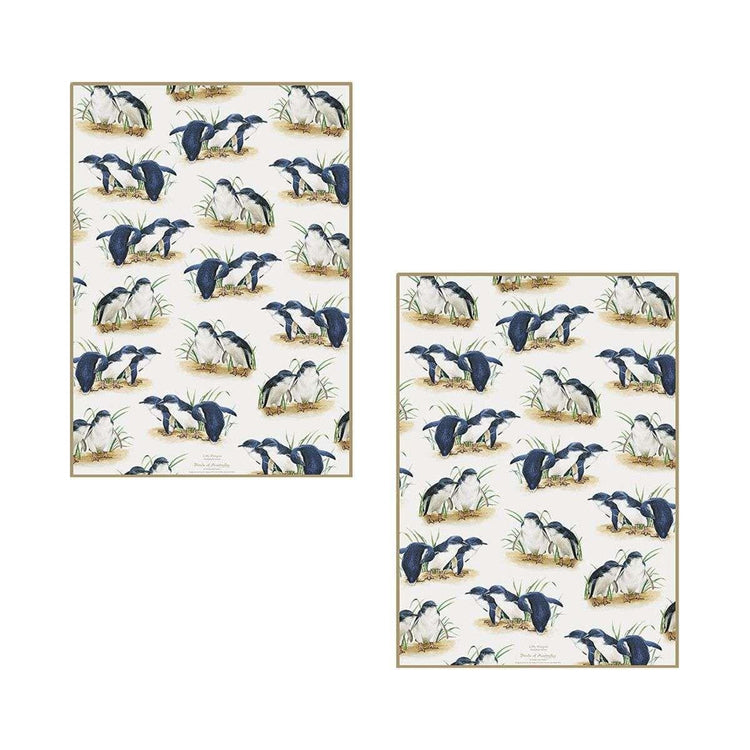 Set of 2 Birds of Australia Kitchen Tea Towels Penguin 50 x 70 cm