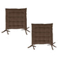 Set of 2 Chair Pads with Ties 40 x 40 cm Chocolate