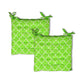 Set of 2 Cotton Chair Pads Moroccan Lime with Ties 40 x 40 cm