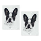 Set of 2 Delightful Dogs Cotton Kitchen Tea Towels 50 x 70 cm French Bulldog