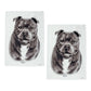 Set of 2 Delightful Dogs Cotton Kitchen Tea Towels 50 x 70 cm Staffy Terrier