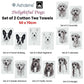 Set of 2 Delightful Dogs Cotton Kitchen Tea Towels 50 x 70 cm Staffy Terrier