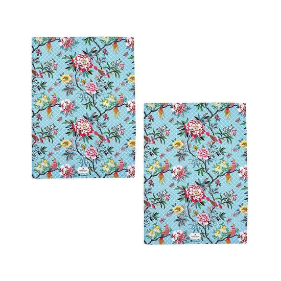 Set of 2 Jardin Peony Cotton Kitchen Tea Towels 50 x 70 cm