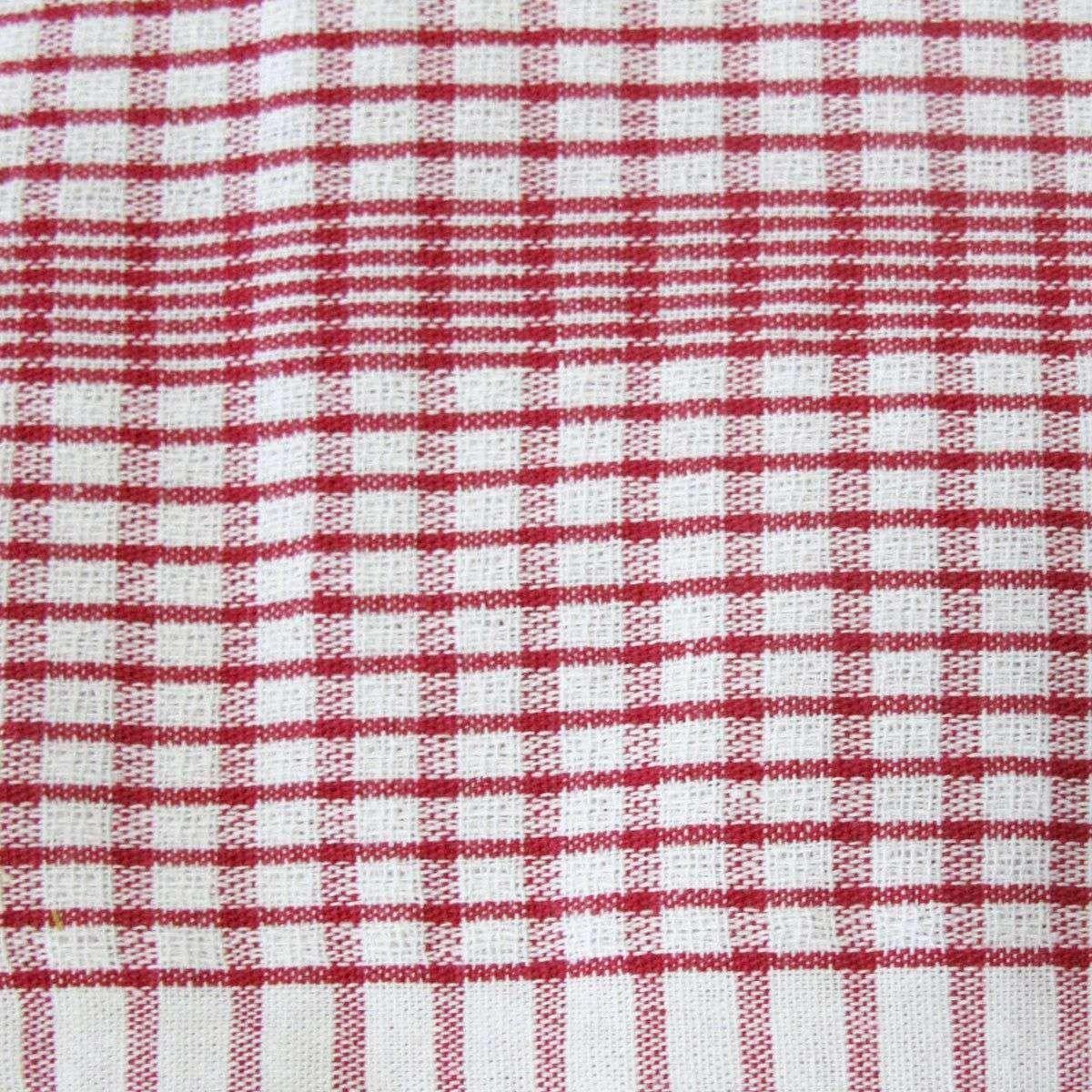 Set of 3 Jumbo Cotton Checkered Tea Towels 60 x 90 cm Red