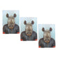 Set of 3 Zoo Portraits Microfiber Tea Towels Rhino 67 x 45 cm