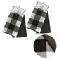Set of 4 Cotton Waffle Checkered &amp; Plain Dyed Tea Towels 50cm x 70cm Black