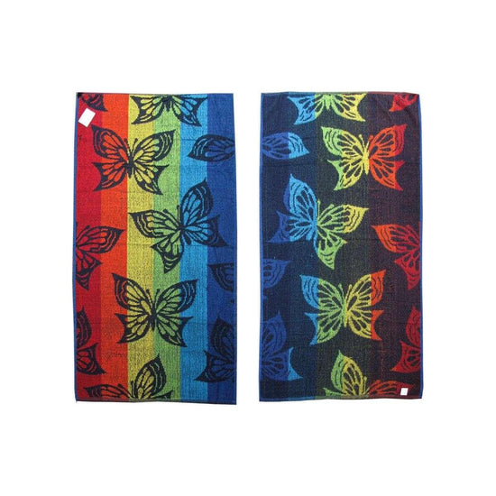 Set of 4 Imperfect Jacquard Terry Beach Towels Butterfly - Magdasmall