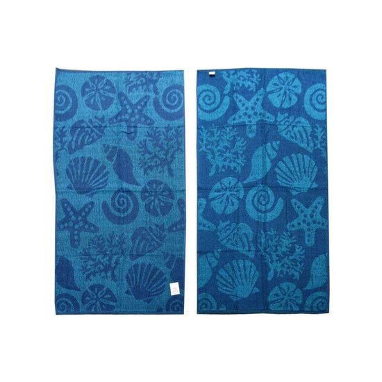 Set of 4 Imperfect Jacquard Terry Beach Towels Star Fish - Magdasmall