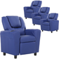 Set of 4 Oliver Kids Recliner Chair Sofa Children Lounge Couch PU Armchair Blue