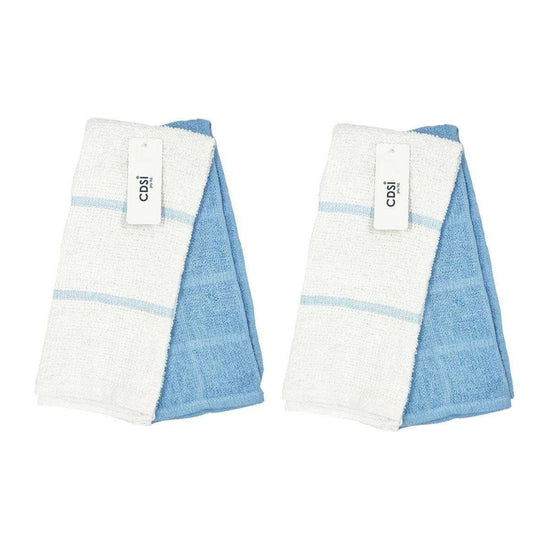 Set of 4 Rosa Cotton Rich Terry Tea Towels 42 x 62cm Light Blue