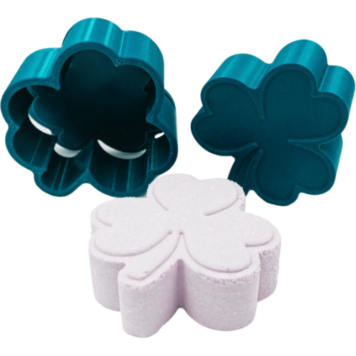 Shamrock Bath Bomb Mold -Three Piece Mold, 3D Molds, Bath Bomb Mold, Bath Molds PLA/PLA+ Hand press molds -Bath Bomb machine press