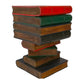 Side Table Corner Table Raintree Wood Book Stack Design w Storage Compartment