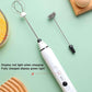 Silver Rechargeable Electric Milk Frother Handheld (3 Speeds) - Magdasmall