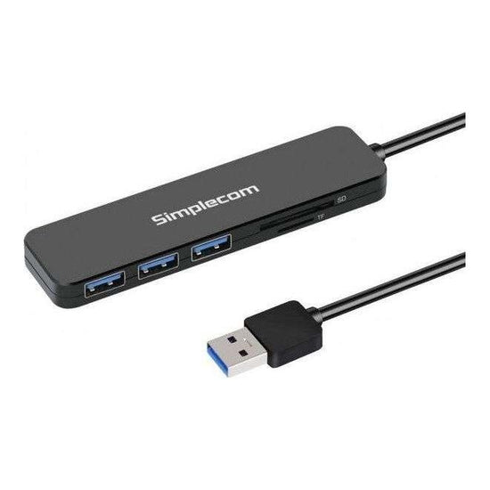 SIMPLECOM CH365 SuperSpeed 3 Port USB 3.0 (USB 3.2 Gen 1) Hub with SD MicroSD Card Reader