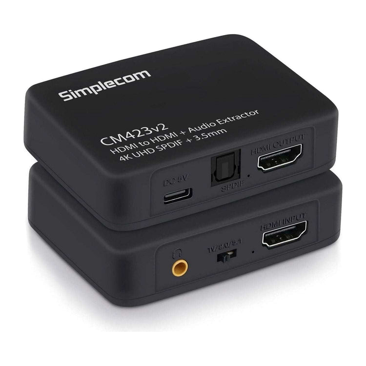 Simplecom CM423v2 HDMI Audio Extractor 4K HDMI to HDMI and Optical SPDIF + 3.5mm Stereo