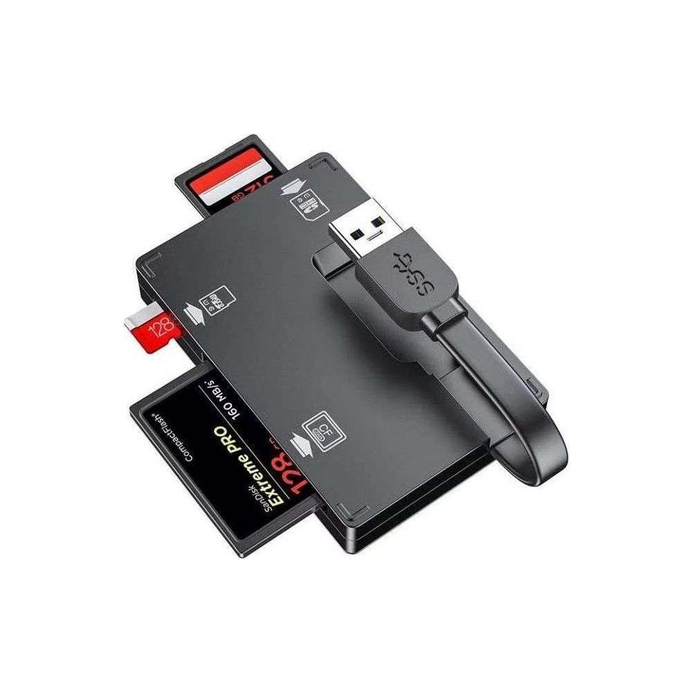 Simplecom CR309 3-Slot SuperSpeed USB 3.0 Card Reader with Card Storage Case