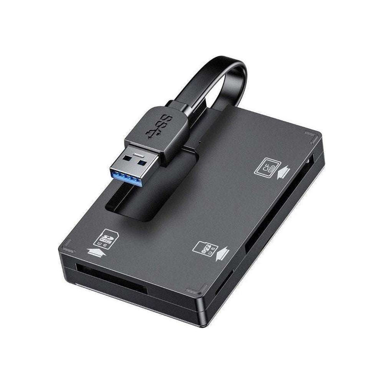 Simplecom CR309 3-Slot SuperSpeed USB 3.0 Card Reader with Card Storage Case