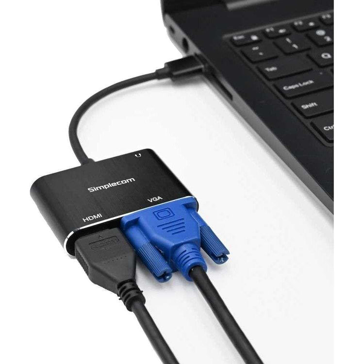 Simplecom DA316A USB to HDMI + VGA Video Card Adapter with 3.5mm Audio