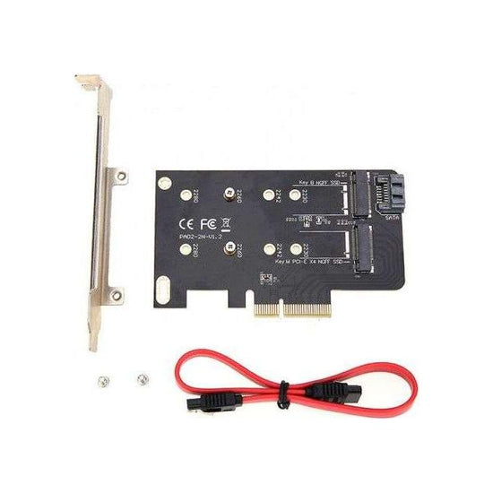 SIMPLECOM EC412 Dual M.2 (B Key and M Key) to PCI-E x4 and SATA 6G Expansion Card