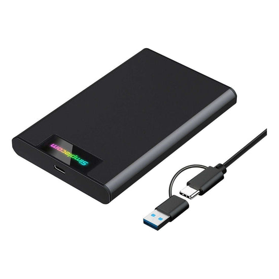 Simplecom SE239 Tool-free 2.5" SATA HDD SSD to USB-C Enclosure with RGB Lights USB 3.2 Gen 2