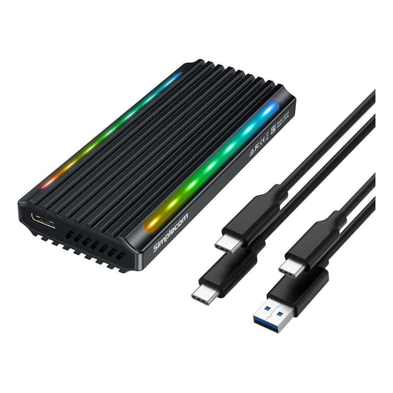 Simplecom SE525 NVMe / SATA M.2 SSD USB-C Enclosure with RGB Light USB 3.2 Gen 2 10Gbps