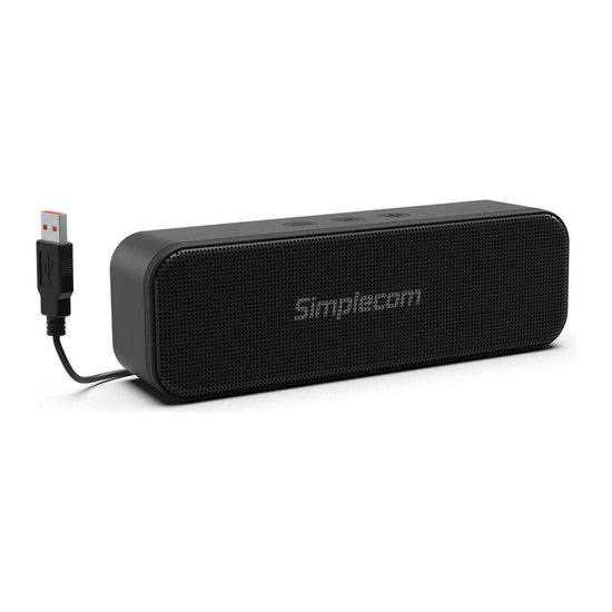 Simplecom UM228 Portable USB Stereo Soundbar Speaker Plug and Play with Volume Control for PC Laptop