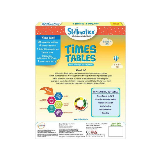 Skillmatics Times Tables - Kids Learn in Logical, Easy-To-Solve and Fun Way - Magdasmall