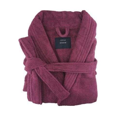 small medium egyptian cotton terry toweling bathrobe burgundy - Magdasmall