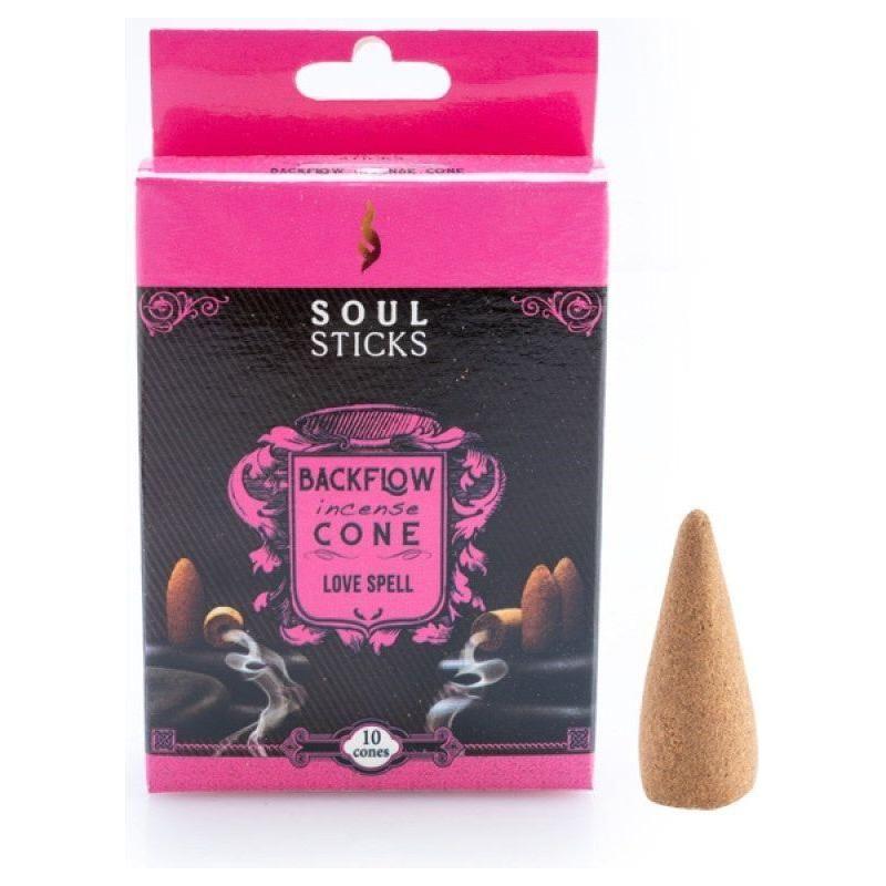 Soul Sticks Love Spell Backflow Incense Cone - Set of 10