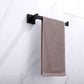 Square Hand Towel Holder Ring Wall Mounted Modern Towel Bar Bathroom Kitchen Black