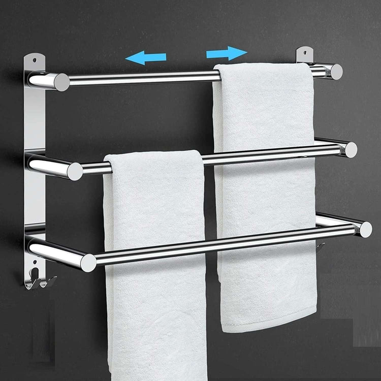 Stretchable 45-75 cm Towel Bar for Bathroom and Kitchen (Three Bars)