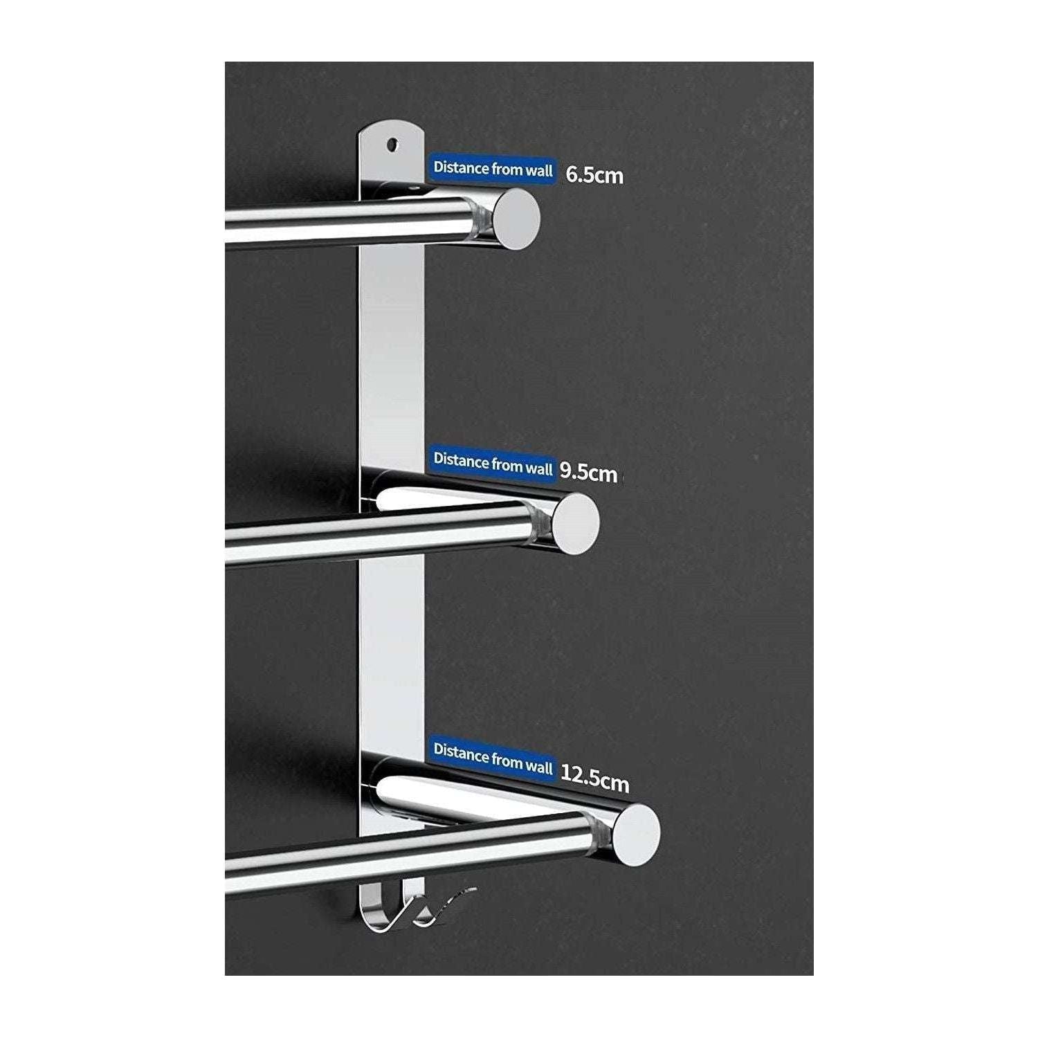 Stretchable 45-75 cm Towel Bar for Bathroom and Kitchen (Three Bars)