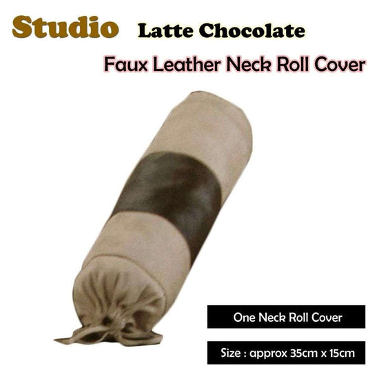 Studio Latte Chocolate Faux Leather - Neckroll Cover - Magdasmall