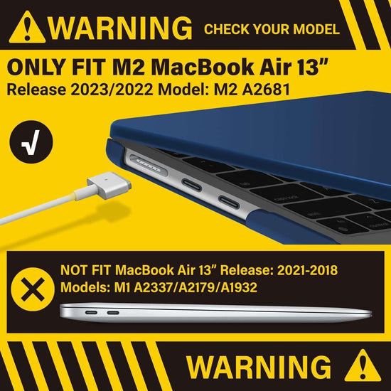 Suitable for  2023 2022 MacBook Air 13 inch case M2 Model A2681 Hard Shell Case Keyboard Cover Blue