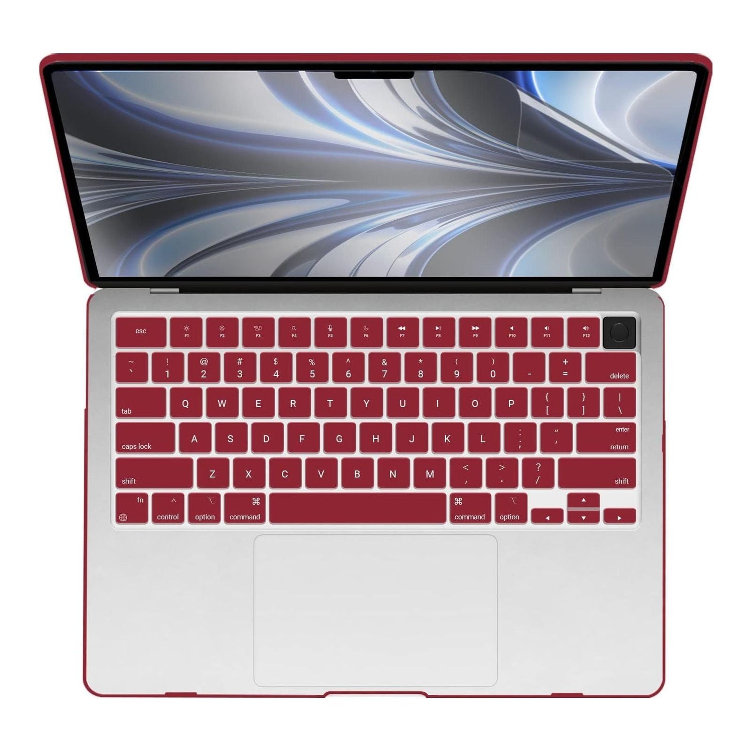 Suitable for  2023 2022 MacBook Air 13 inch case M2 Model A2681 Hard Shell Case Keyboard Cover Wine Red