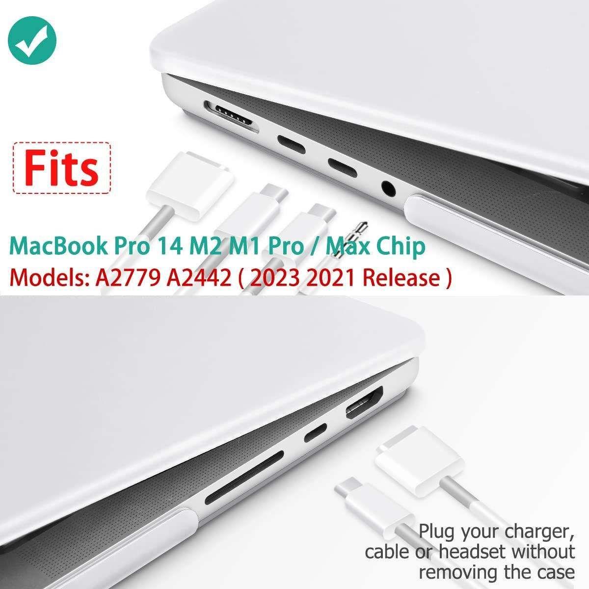 Suitable for MacBook Pro 14 Max Inch Case 2023 2022 2021 M2 A2779 M1 A2442 Hardshell Case Keyboard Cover White