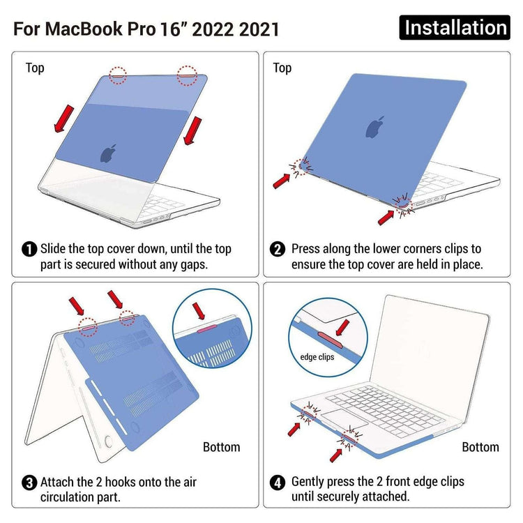 Suitable for  MacBook Pro 16 inch Case 2023 2022 2021 M2 A2780 A2485 M1 Pro/Max Hard Shell Case Keyboard Cover Purple