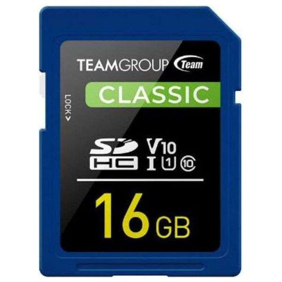 Team Classic SD Memory Card -16 GB  UHS Ultra Speed Class 1U1. Supports Video Speed Class 10V10.