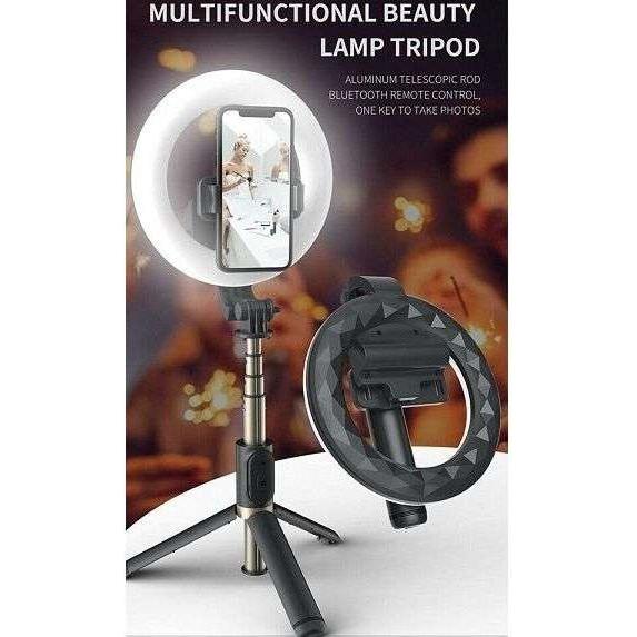 TEQ Q07 Bluetooth Ring Light Selfie Stick  + Tripod stand