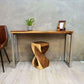 The Twist Raintree Wood Side Table/Corner Table/Planet Stand Clear Finish