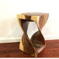 The Twist Raintree Wood Side Table/Corner Table/Planet Stand Clear Finish