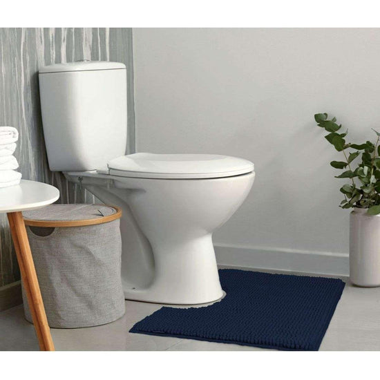 Toggle Microfiber Bath Mat Contourned Navy