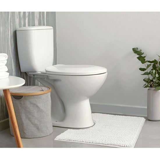 Toggle Microfiber Bath Mat Contourned White