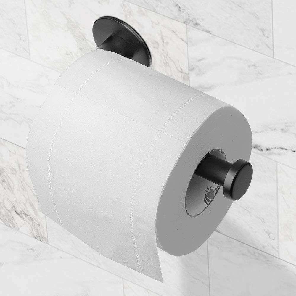 Toilet Paper Holder Self Adhesive Black Bathroom Paper Roll Holder Roll Holder 304 - Magdasmall