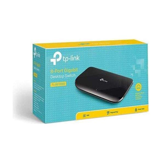 TP-Link TL-SG1008D 8-Port Gigabit Unmanaged Switch Desktop Wall-Mounting Plastic Case Fanless Supports MAC address 802.1p/DSCP QoS