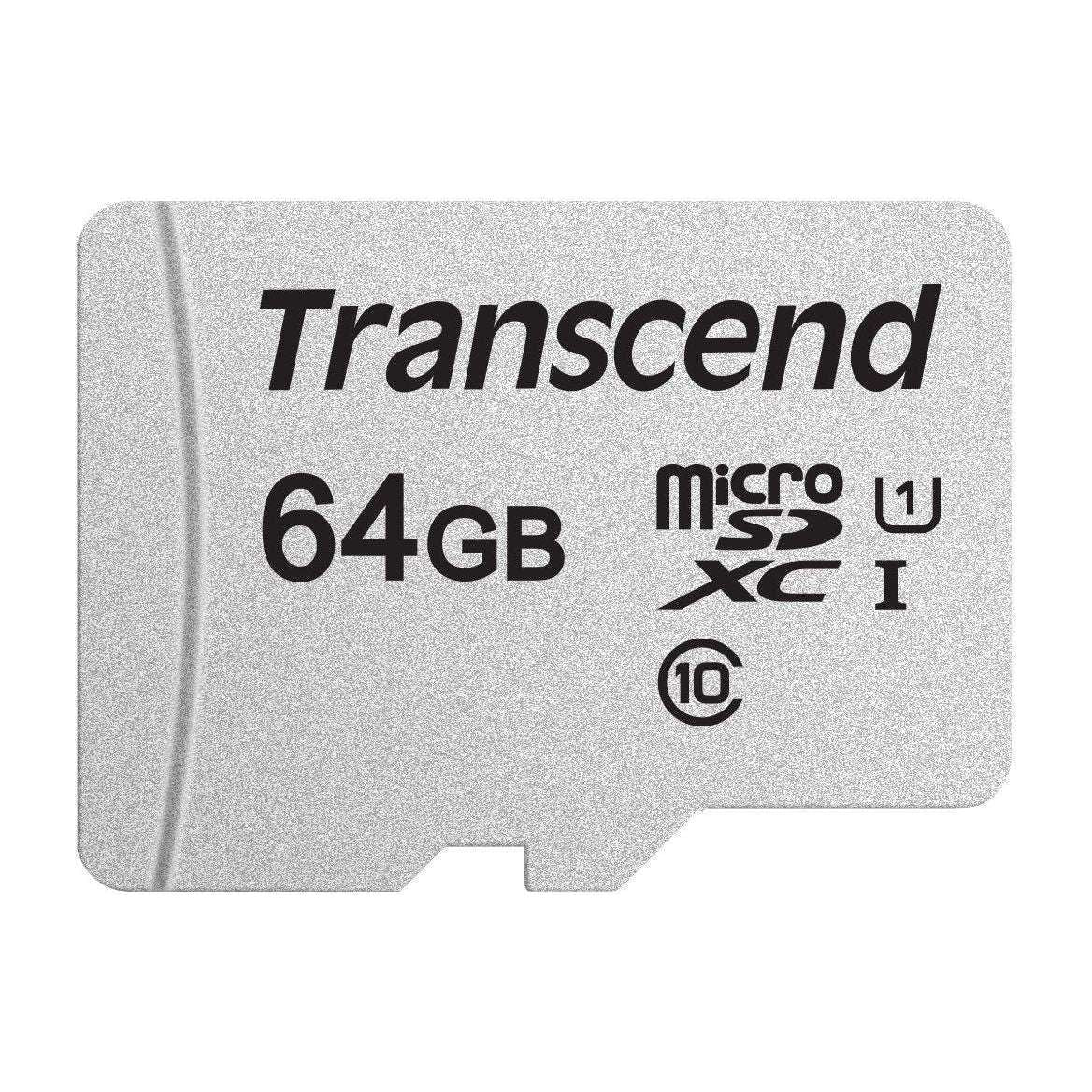 TRANSCEND TS64GUSD300S 64GB UHS-I U1 microSD w/o Adapter  (microSDHC I, C10, U1)