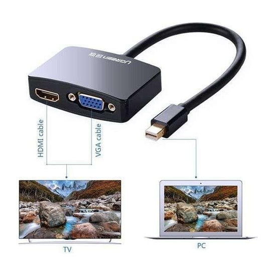 UGreen 4K Mini DisplayPort to HDMI / VGA Adapter - Black (10439)